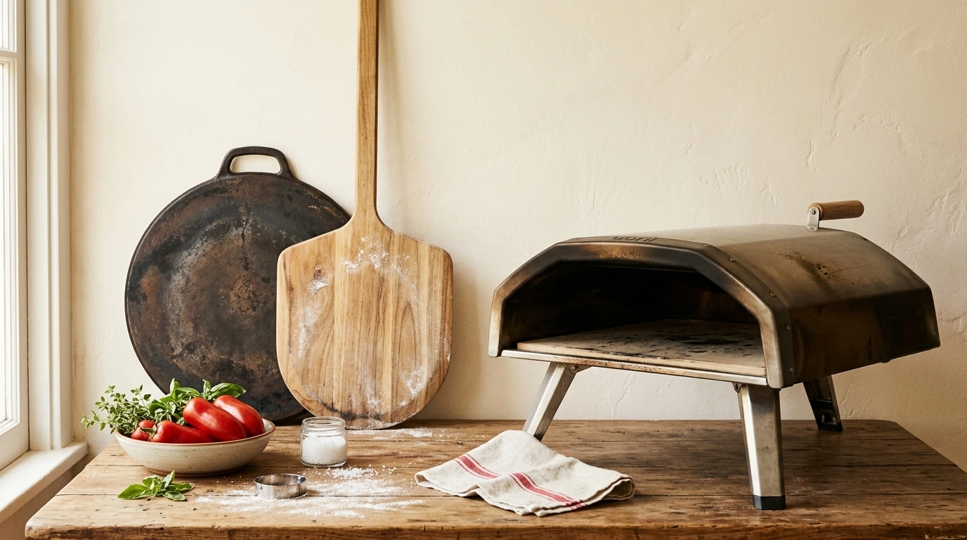 Façonnage manuel d'une pâte à pizza sur un plan de travail