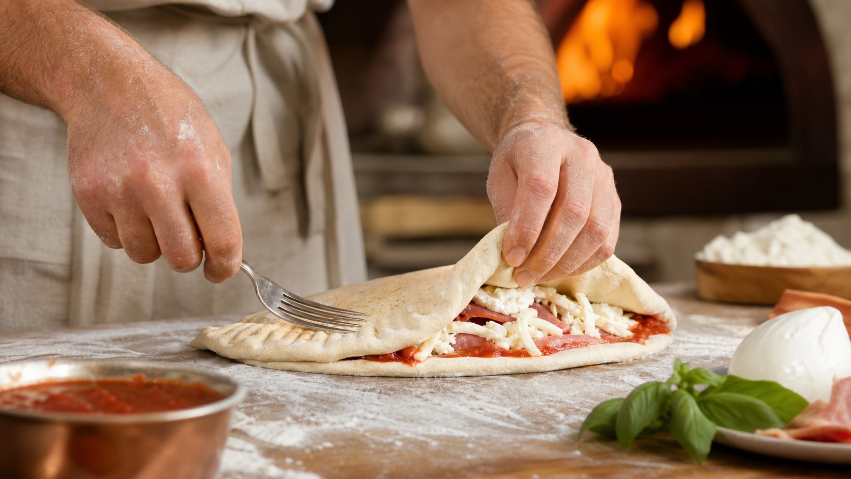 Content illustration: Calzone : recette du chausson italien bien scellé