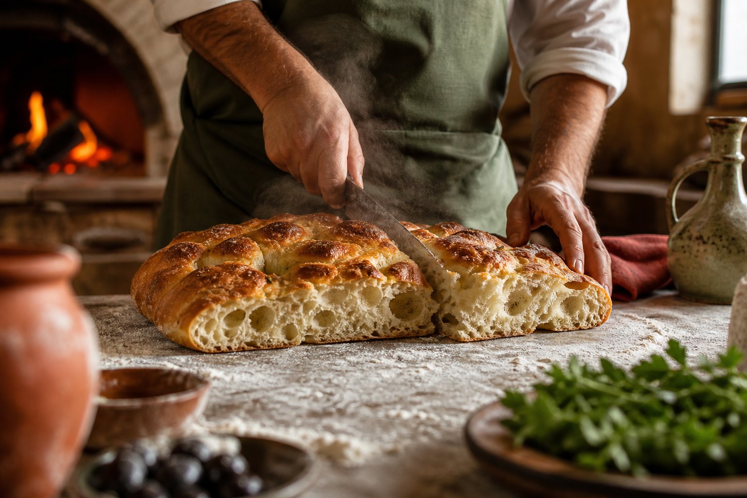 Content illustration: Focaccia genovese : l’authentique à l’huile d’olive