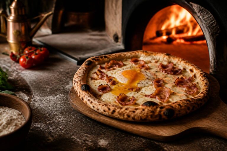 Pizza carbonara : la recette gourmande à la crème et pancetta