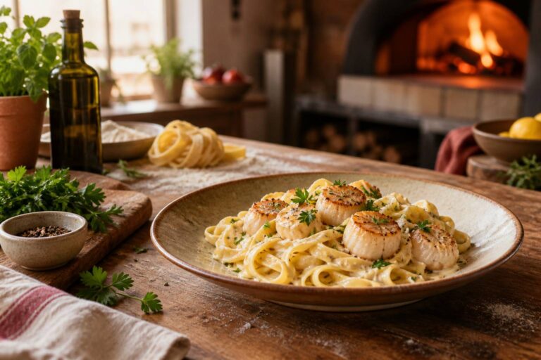 Tagliatelles aux noix de Saint-Jacques au vin blanc : la recette